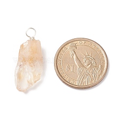 Rough Raw Natural Citrine Pendants&nbsp;PALLOY-JF01785-03