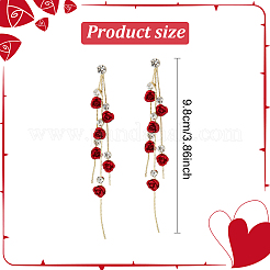 3 Pairs 3 Colors Rhinestone Dangle Stud Earrings&nbsp;EJEW-AN0003-76
