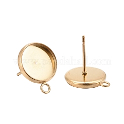 24Pcs 6 Size PVD Vacuum Plating 304 Stainless Steel Stud Earring Settings&nbsp;STAS-ZZ0001-02G