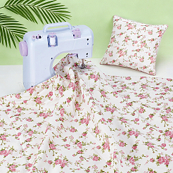2M Printed Flower Pattern Cotton Fabric&nbsp;AJEW-PH0009-08A