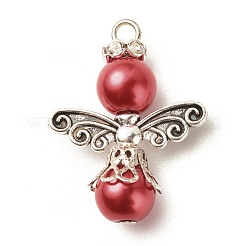 Baking Paint Pearlized Glass Pearl Pendants&nbsp;PALLOY-JF01576