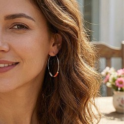 Bohemian Handmade Glass Seed Beads Hoop Earrings&nbsp;AM1646-4