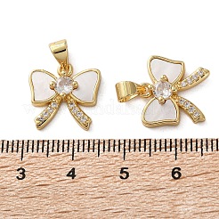 Brass Micro Pave Cubic Zirconia Pendants&nbsp;KK-U070-33G