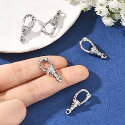 SHEGRACE Brass Micro Pave Clear Cubic Zirconia Spring Gate Clasps&nbsp;XGRQ58856-750P