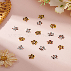 220Pcs 2 Colors Tibetan Style Alloy Bead Caps&nbsp;FIND-LP0001-84
