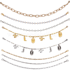 8Pcs 8 Styles Cowboy Theme 304 Stainless Steel & Brass & Plastic & Aluminum & Baseball Cap Chain&nbsp;HJEW-SC0002-40