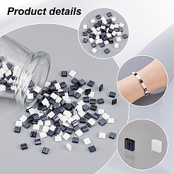 300Pcs 2 Colors 2-Hole Opaque Glass Seed Beads&nbsp;SEED-AR0001-30