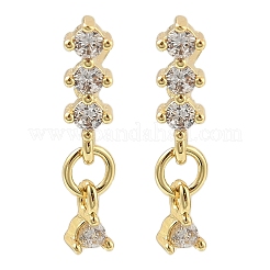 Brass Micro Pave Clear Cubic Zirconia Stud Earrings&nbsp;EJEW-R016-26G-01