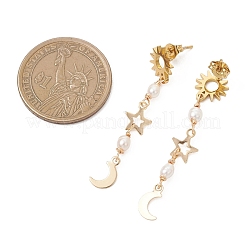 Natural Cultured Freshwater Pearl Sun Tassel Stud Earrings&nbsp;EJEW-JE06852