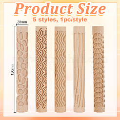 5Pcs 5 Styles Wooden Rolling Pin&nbsp;BAKE-AR0001-01