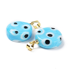 Handmade Evil Eye Lampwork Pendants&nbsp;LAMP-F030-01G-04