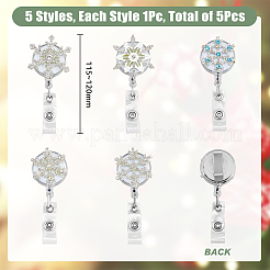 1 Set Snowflake Badge Reel&nbsp;AJEW-FH0003-69