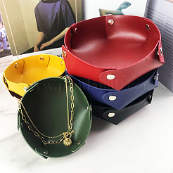 3Pcs 3 Colors PU Leather Storage Tray Box with Snap Button&nbsp;AJEW-WR0001-80