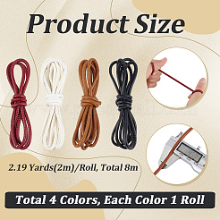 4Pcs 4 Colors Round PU Leather Cord&nbsp;DIY-CL0001-43
