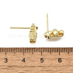 Brass Stud Earrings&nbsp;LS-EJEW-H157-01G-01