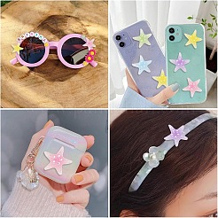 15Pcs 5 Colors Transpant Resin & Paillette Decoden Cabochons&nbsp;CRES-YW0002-86
