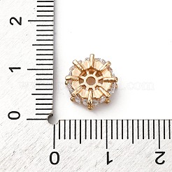 Brass Micro Pave Clear Cubic Zirconia Beads&nbsp;KK-D378-24G-02