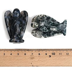Natural Moss Agate Carved Angel Figurines&nbsp;G-O200-03J-01