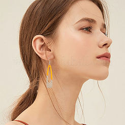 4 Pair 4 Color Resin & Wood Dangle Earrings&nbsp;EJEW-AB00042