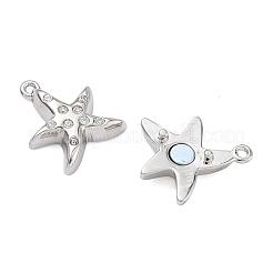 Starfish Brass Micro Pave Clear Cubic Zirconia Magnetic Clasps&nbsp;KK-C251-10P