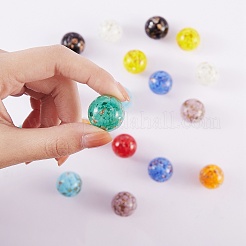 18Pcs 9 Colors Handmade Gold Sand Lampwork Beads&nbsp;LAMP-SZ0001-05