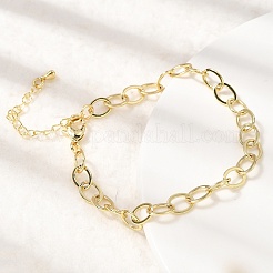 Brass Cable Chain Bracelets for Women&nbsp;BJEW-F531-07G