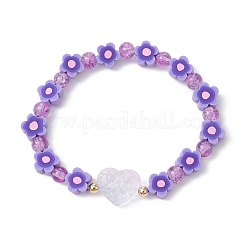Handmade Flower Polymer Clay Stretch Bracelets&nbsp;BJEW-JB09825
