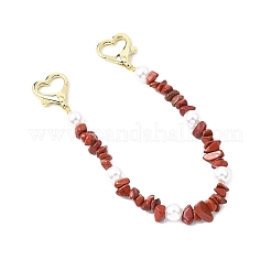 Natural Red Jasper Chip Beaded Purse Decorative Chains&nbsp;HJEW-JM04463-02
