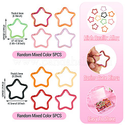 10Pcs 2 Styles Spray Painted Alloy Spring Gate Rings&nbsp;FIND-TA0009-83