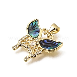 Brass Micro Pave Clear Cubic Zirconia Pendants&nbsp;CU-CBAF50C-02A-G