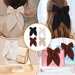 12Pcs 4 Colors Polyester & Iron Alligator Hair Clips&nbsp;PHAR-ME0001-01
