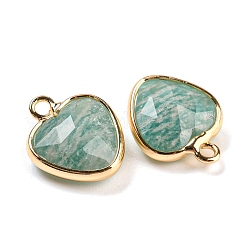 Natural Amazonite Faceted Heart Charms&nbsp;G-Q006-07G-11