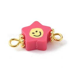 Handmade Polymer Clay Star Smiling Face Link&nbsp;PALLOY-JF00786