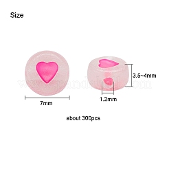 300Pcs Luminous Acrylic Beads&nbsp;MACR-YW0001-38