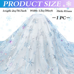 Snowflake Pattern Polyester Lace Fabic&nbsp;DIY-WH0061-020A