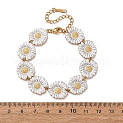 304 Stainless Steel Enamel Link Chain Bracelets for Women&nbsp;BJEW-T027-04C-G