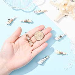 24Pcs 2 Colors Copper & Acrylic & Plastic Pendants&nbsp;FIND-SC0020-01