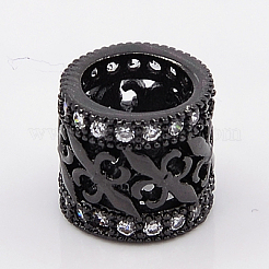 Brass Micro Pave Cubic Zirconia  Beads&nbsp;ZIRC-K003-14B-NR