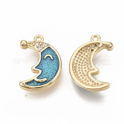 Brass Micro Pave Clear Cubic Zirconia Charms&nbsp;KK-T051-12G-NF