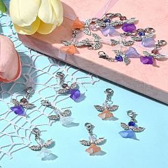 16Pcs 4 Colors Angel Glass Acrylic Pendants&nbsp;HJEW-FS00015