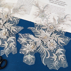 Polyester Acrylic Rhinestones Applique embroidery ABS Sequins&nbsp;FIND-WH20019-165A-01