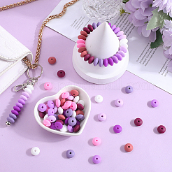 96Pcs 12 Colors Food Grade Eco-Friendly Silicone Abacus Beads&nbsp;SIL-SC0001-87A
