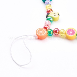 Polymer Clay Fruit Beaded Mobile Straps&nbsp;HJEW-JM00415