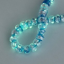 Luminous Handmade Silver Foil Glass Beads Strands&nbsp;FOIL-N029-02B-08