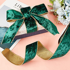 Polyester Velvet Wired Ribbon&nbsp;SRIB-WH0072-04B