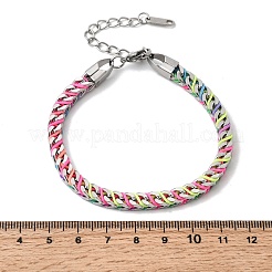 304 Stainless Steel Chain & Nylon Braided Bracelets for Women&nbsp;BJEW-A152-01P