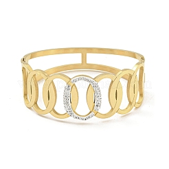 304 Stainless Steel Pave Crystal Rhinestone Hollow Out Hinged Bangles for Women&nbsp;BJEW-D044-07B-G