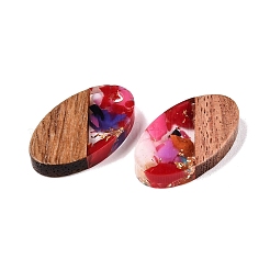 Transparent Resin and Walnut Wood Pendants&nbsp;RESI-T057-03L