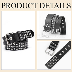 Platinum Star Rivet PU Leather Chain Belts for Jeans&nbsp;AJEW-WH20096-87B
