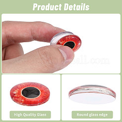 30Pcs 15 Colors Luminous Self Adhesive Glass Eyes Cabochons&nbsp;DIY-CA0006-27A